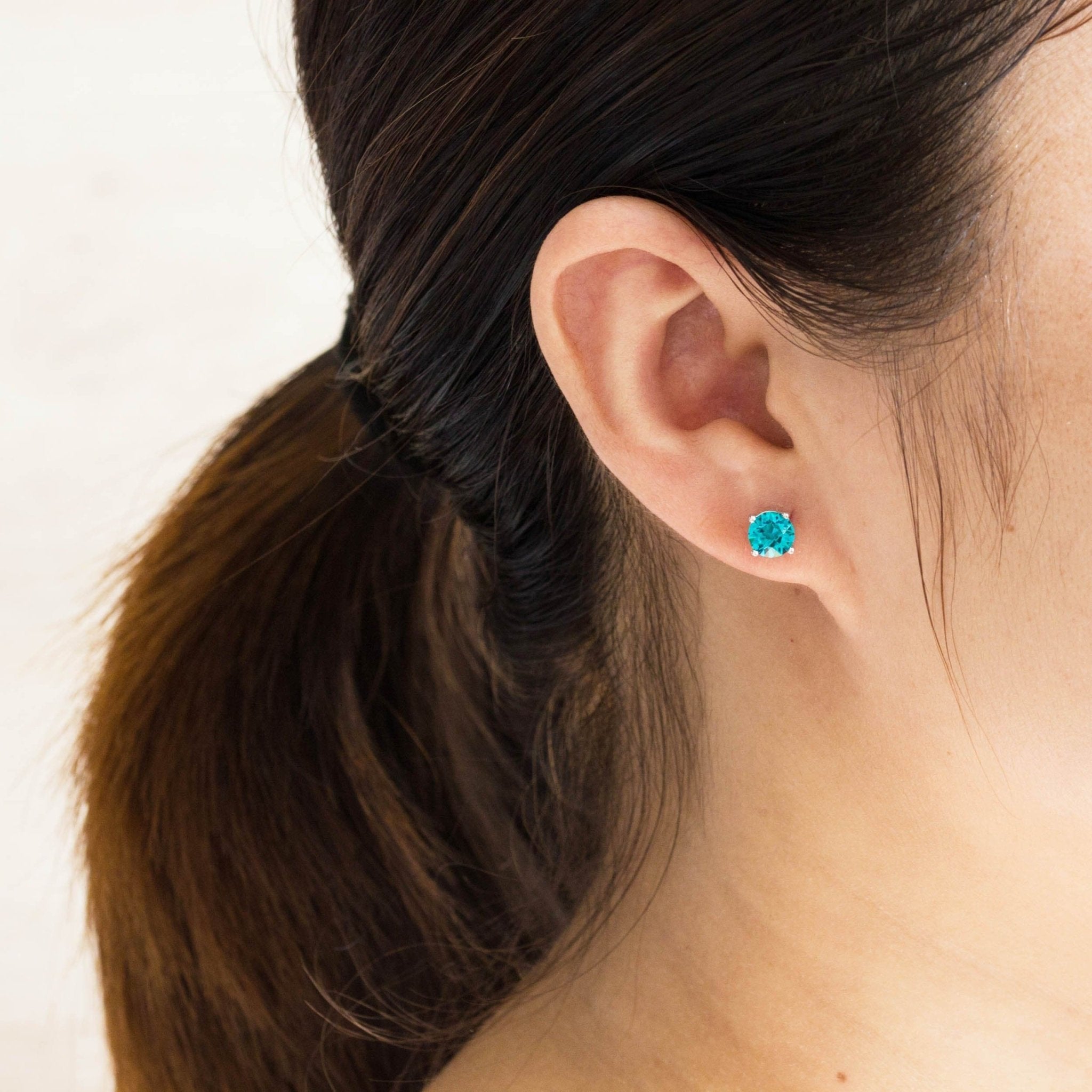 December (Blue Topaz) Birthstone Necklace & Earrings Set Created with Zircondia® Crystals
