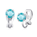 December (Turquoise) Birthstone Clip On Earrings Created with Zircondia® Crystals