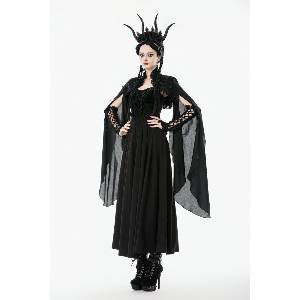 Dark in Love Erzsébet Dramatic Lace Gothic Cape Shrug