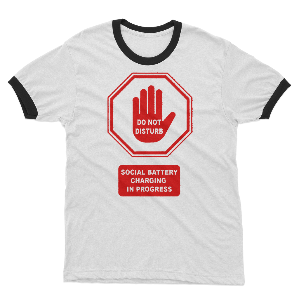 Do Not Disturb - Red Print Adult Ringer T-Shirt