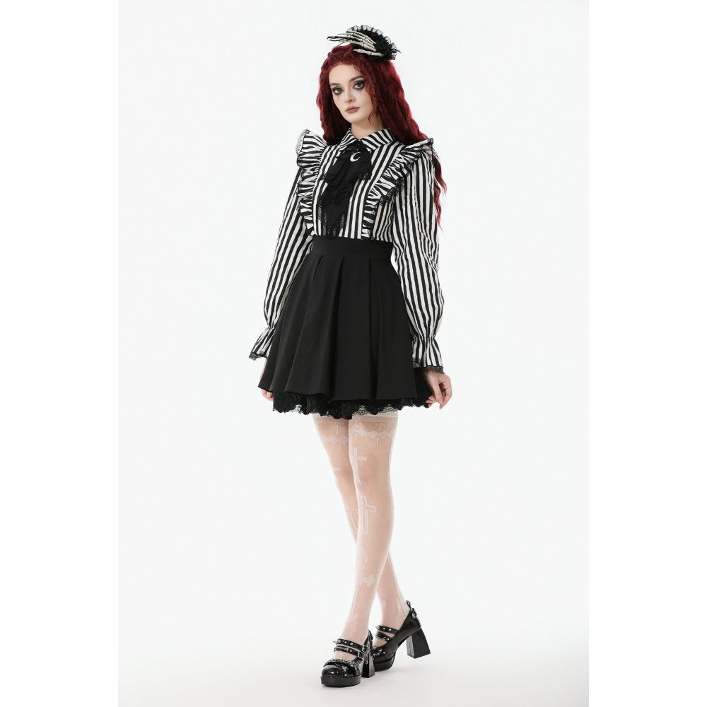 Dark in Love Striped Ruffle Gothic Lolita Dress