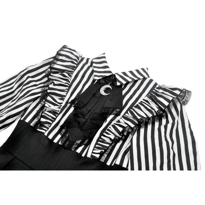 Dark in Love Striped Ruffle Gothic Lolita Dress