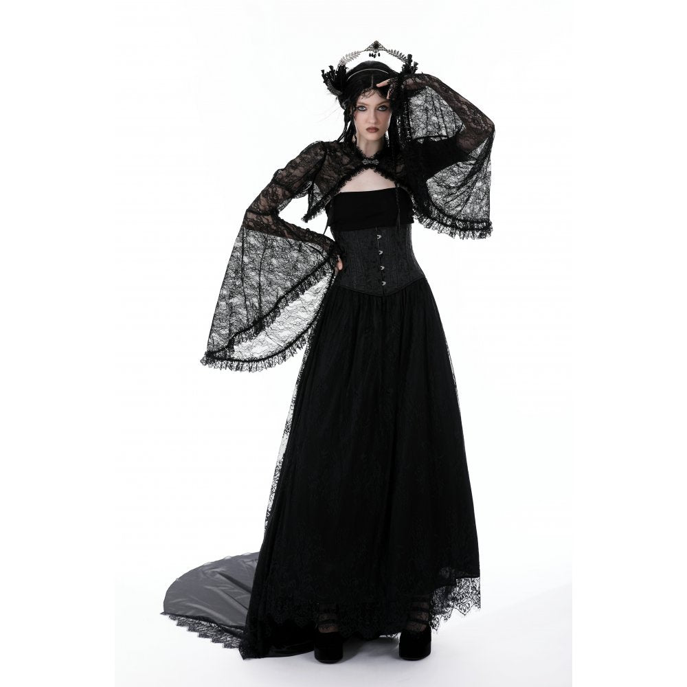 Dark in Love Belladonna Lace Bell Sleeve Goth Shrug