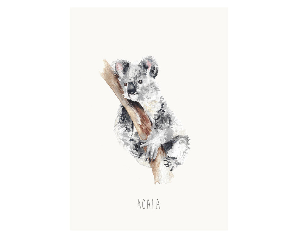 Personalised Watercolour Koala Bear Wall Print