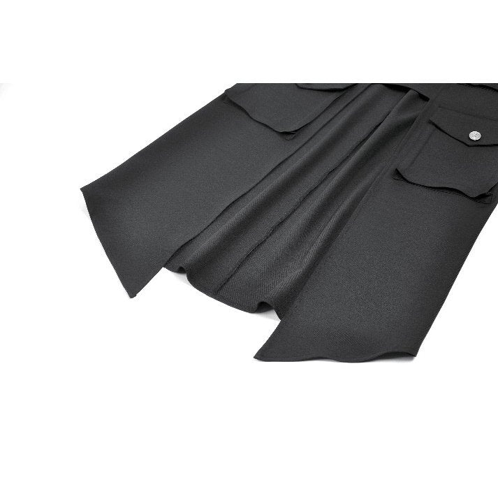 Dark in Love Punk Layered Pocket Cutout Belted Long Skirt