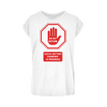 Do Not Disturb - Red Print Women's Extended Shoulder T-Shirt XS-5XL