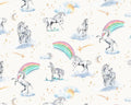 Unicorns and Rainbows  - Cotton Curtain Fabric