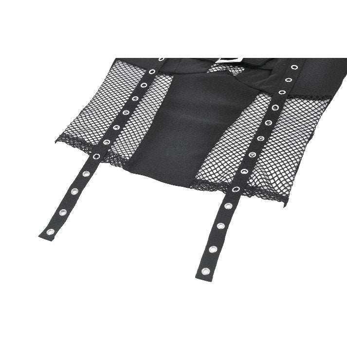 Dark in Love Gothic Mesh Panel Buckle Top