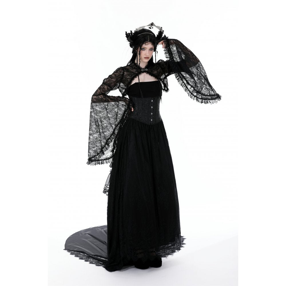 Dark in Love Belladonna Lace Bell Sleeve Goth Shrug
