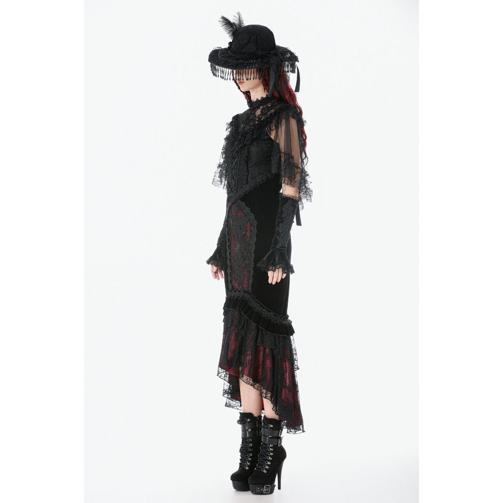 Dark in Love Gothic Elegant Velvet Mermaid Skirt