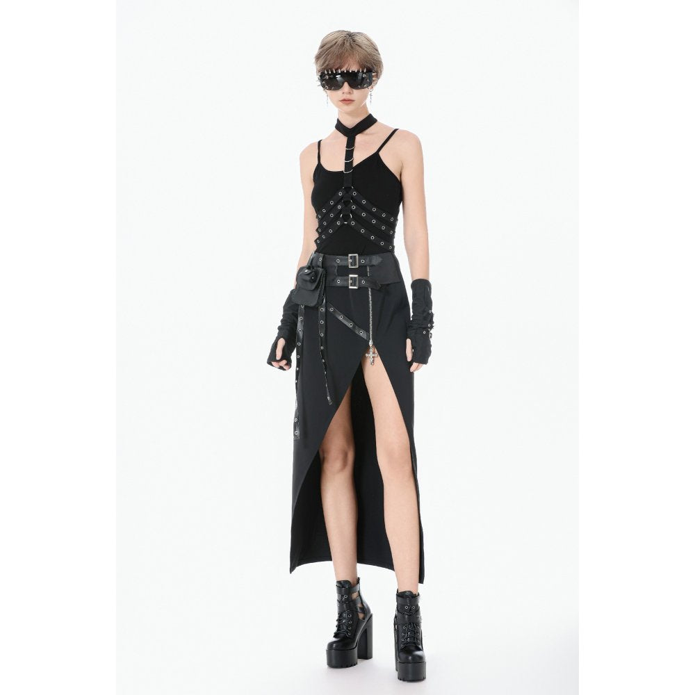 Dark In Love Punk Rib Cage Grommet Waist Cincher