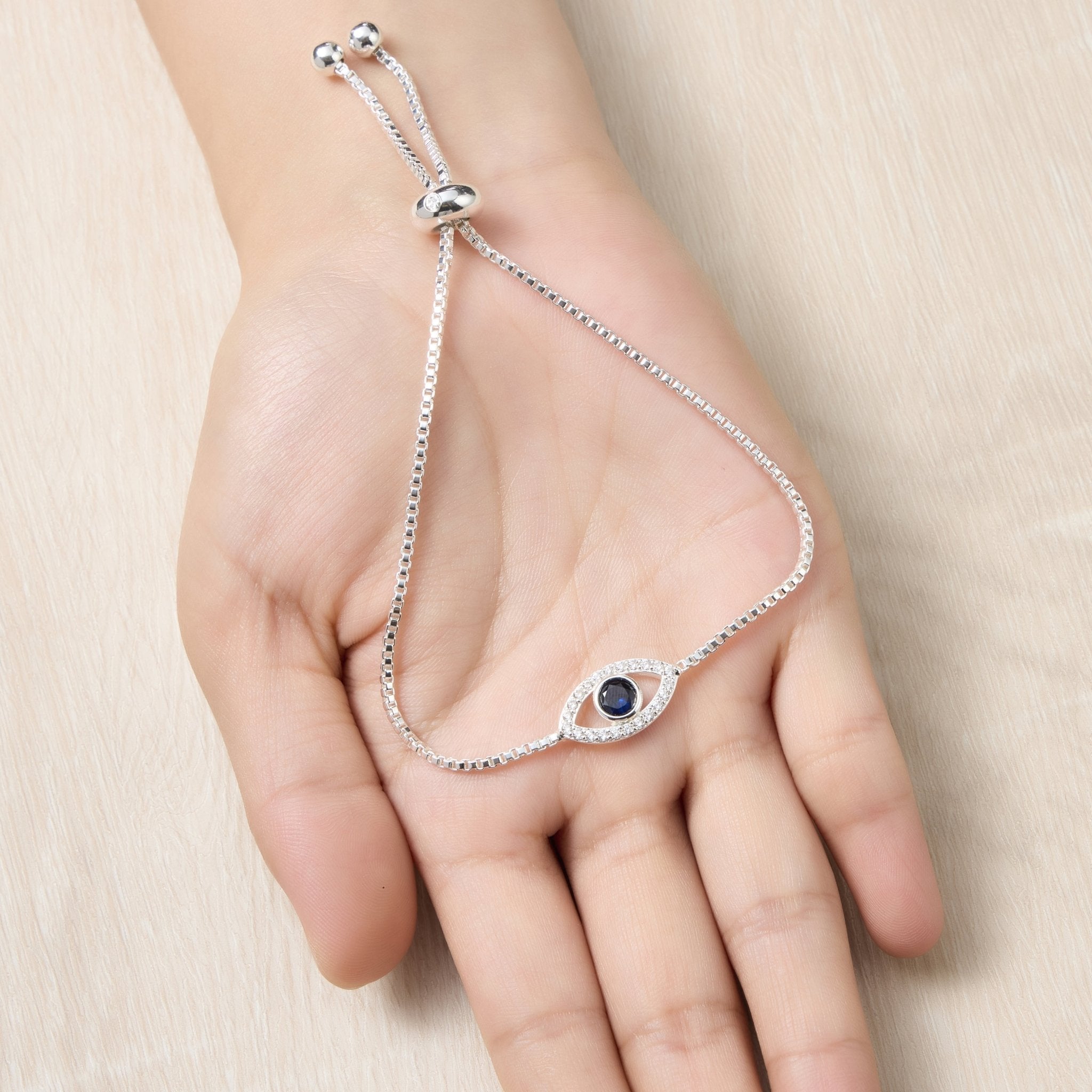 Evil Eye Friendship Slider Bracelet Created with Zircondia® Crystals