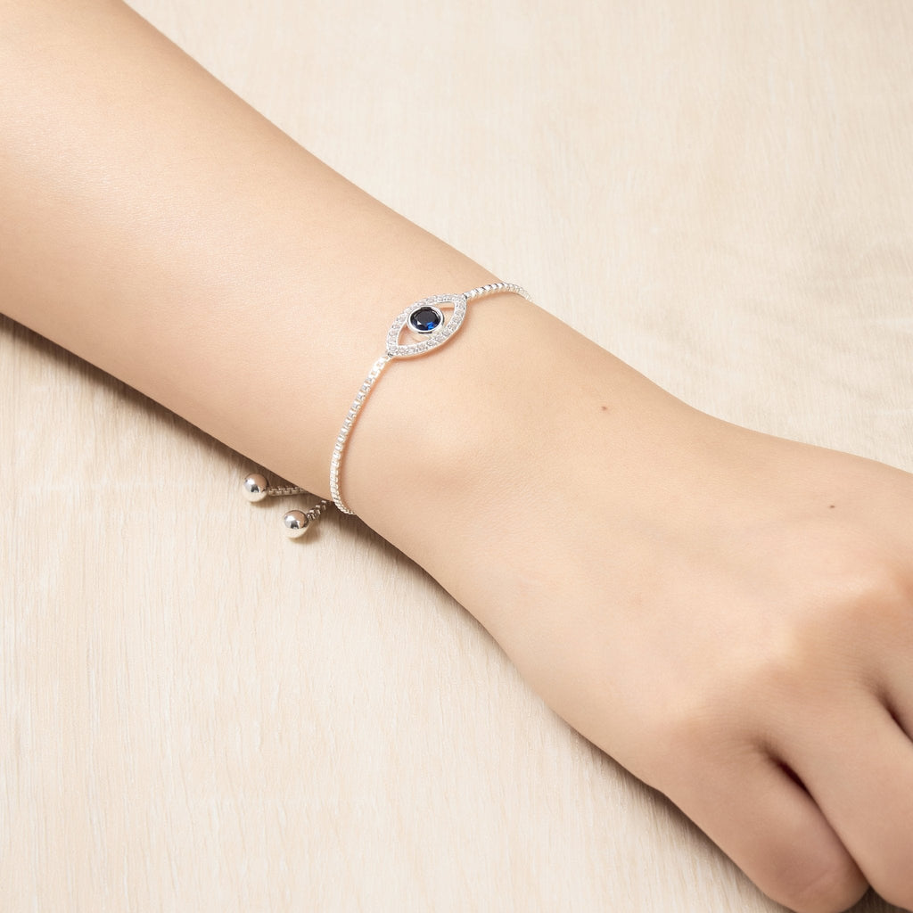 Evil Eye Friendship Slider Bracelet Created with Zircondia® Crystals