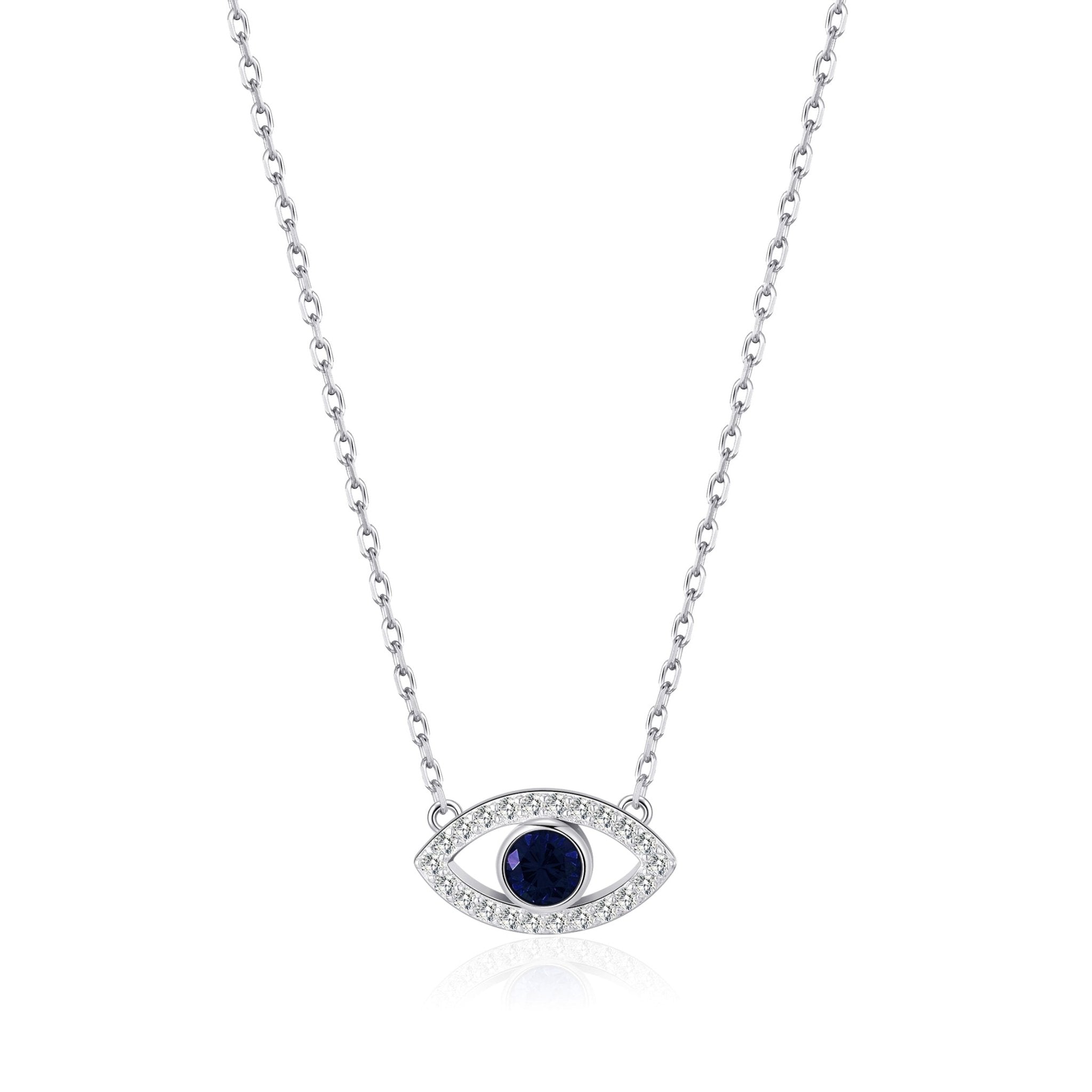 Evil Eye Necklace Created with Zircondia® Crystals