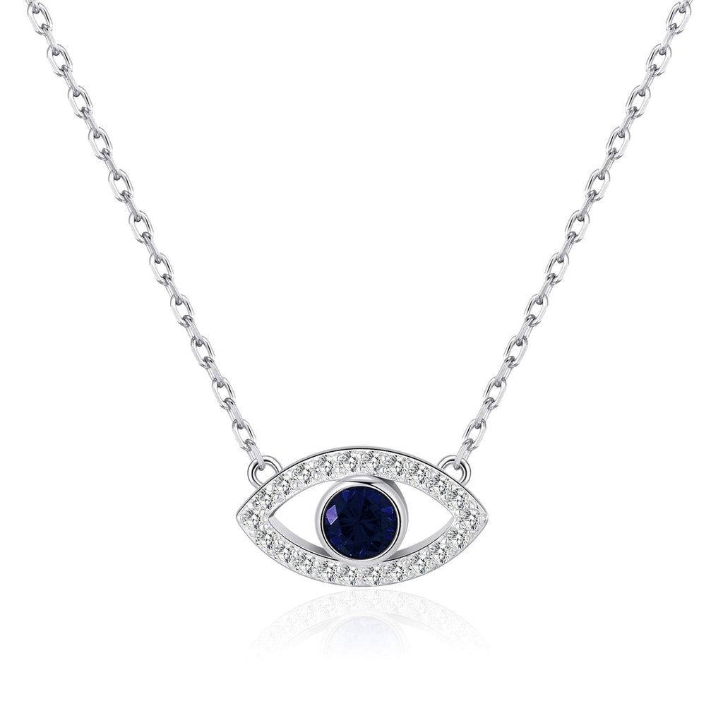 Evil Eye Necklace Created with Zircondia® Crystals