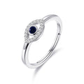 Adjustable Evil Eye Ring Created with Zircondia® Crystals