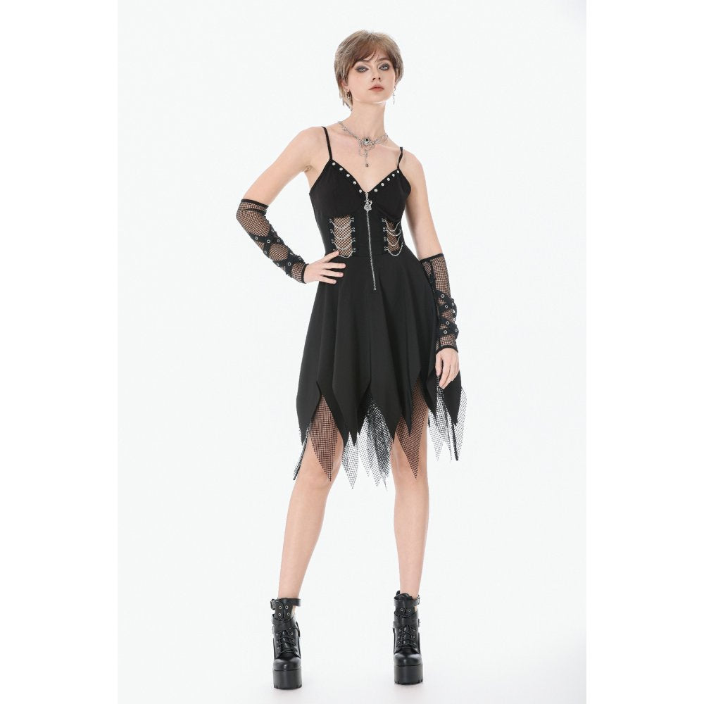 Dark in Love Punk Sleeveless Dress with Chains