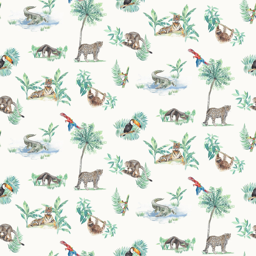 Rainforest Tropical Wildlife - Children's Curtain Fabric