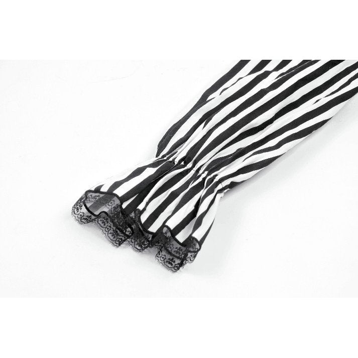 Dark in Love Striped Ruffle Gothic Lolita Dress