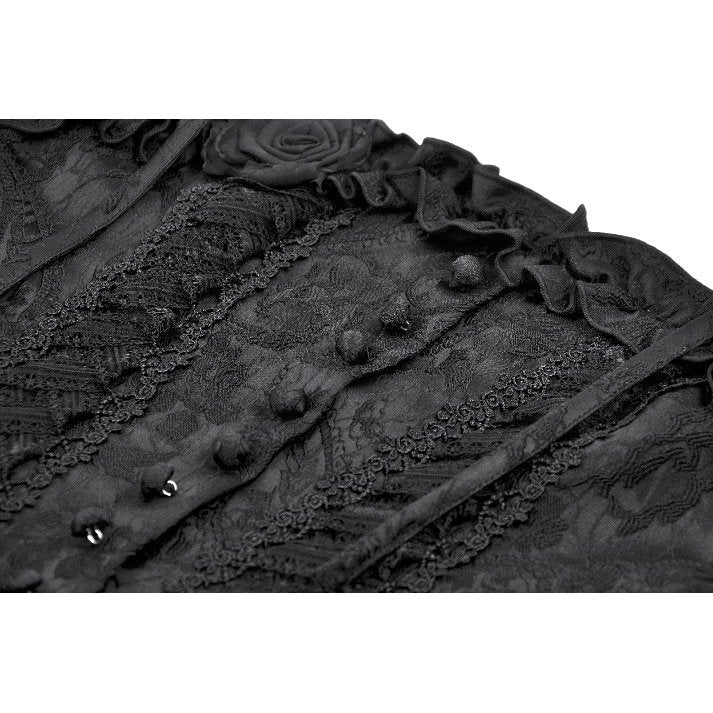 Dark in Love Selene Ruffled Floral Jacquard Corset Top - Size UK 16 Left Only!