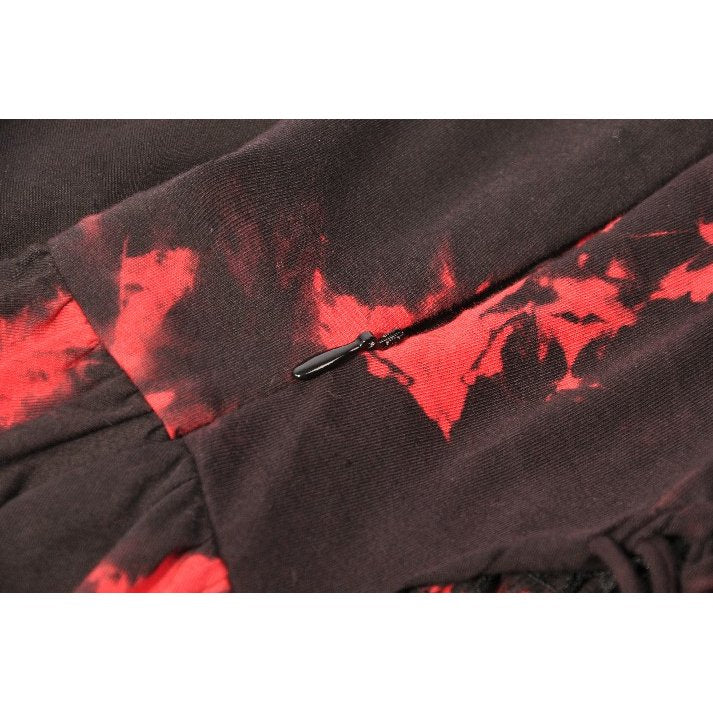 Dark in Love Red-Black Tie Dye Punk Dress