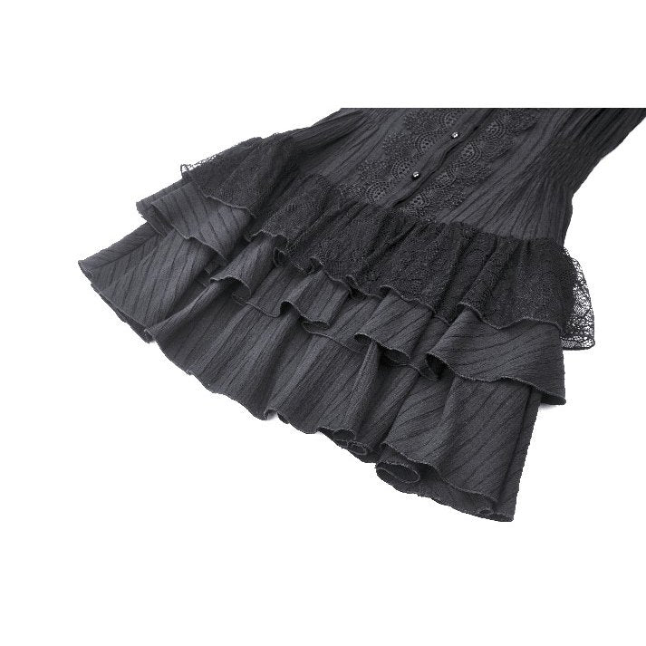 Dark in Love Diya Sleeveless Tiered Goth Dress