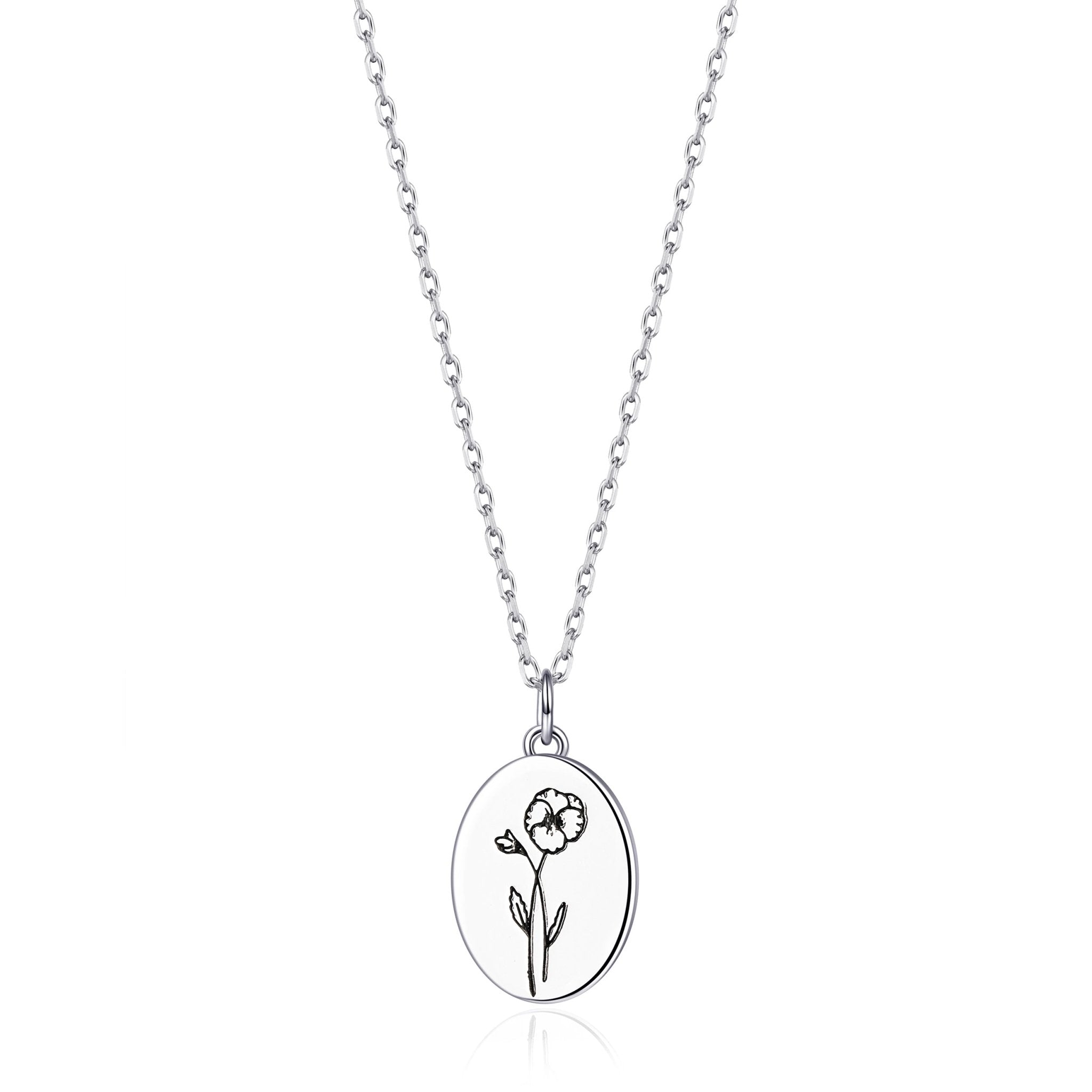 February Birth Flower Violet Necklace with Card
