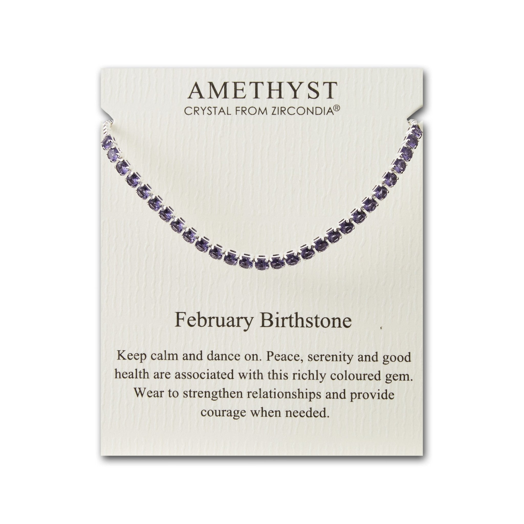 February Birthstone Friendship Slider Bracelet with Amethyst Zircondia® Crystals