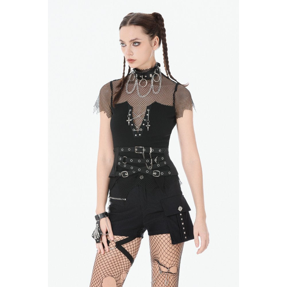 Dark in Love Dark Punk Mesh Chain Top