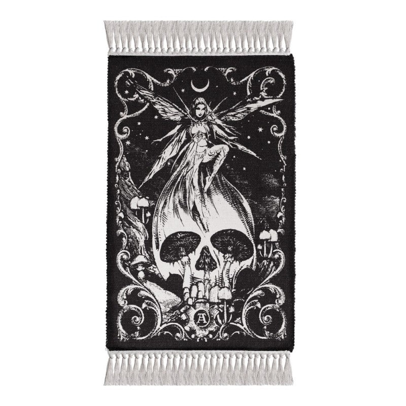 Fairy Skull Rug Gothic Woven Cotton Home Decor Alchemy Gothic