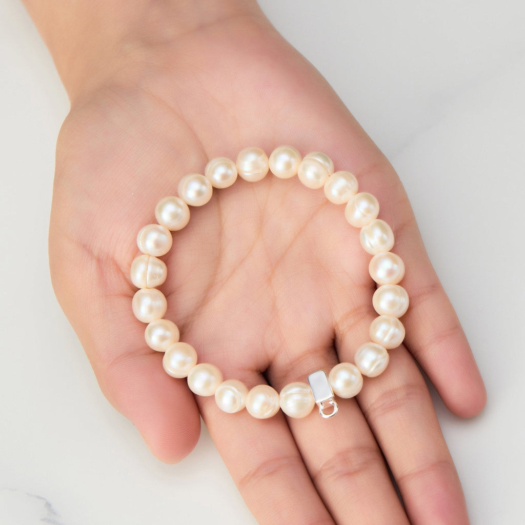 Freshwater Baroque Pearl Charm Stretch Bracelet
