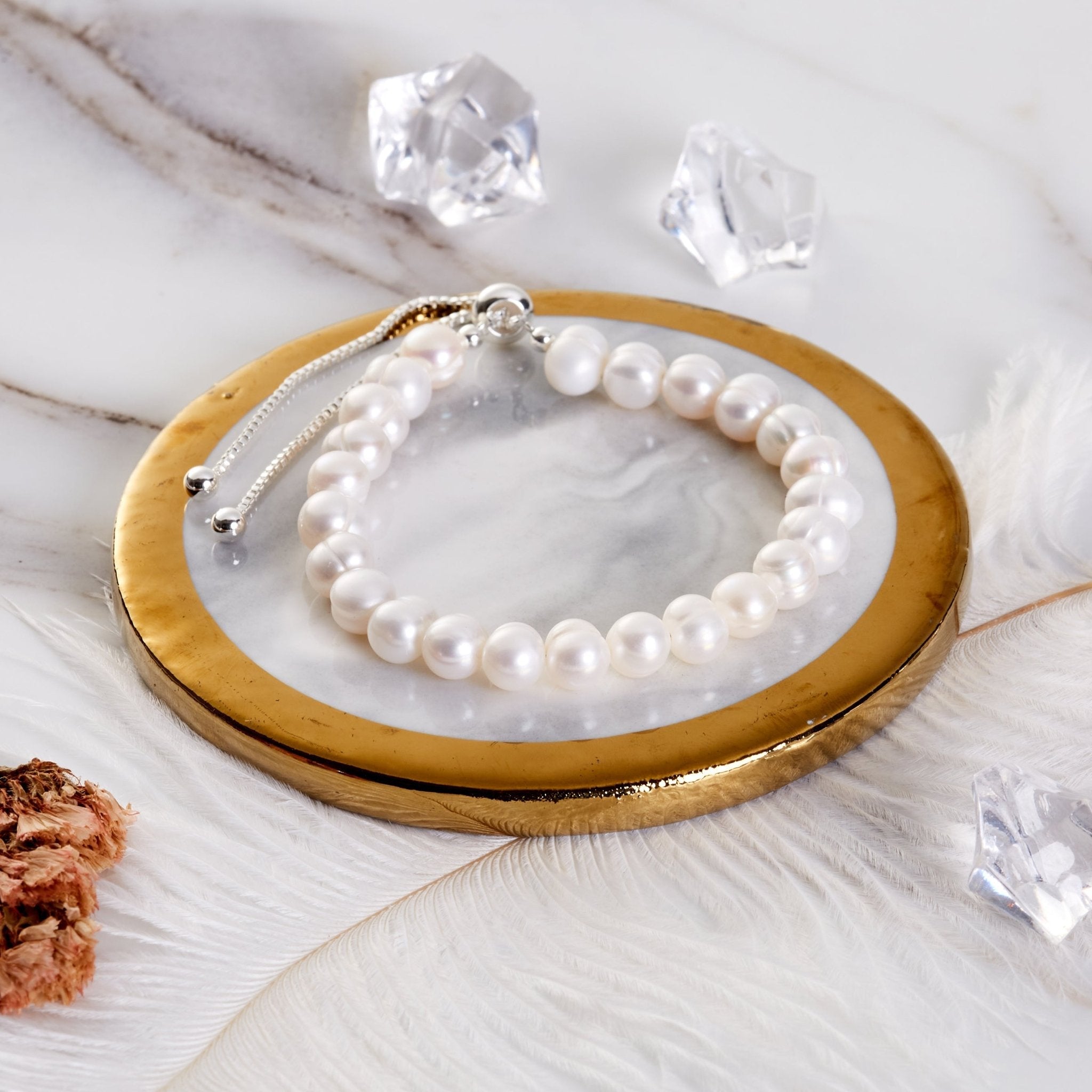 Freshwater Baroque Pearl Friendship Slider Bracelet