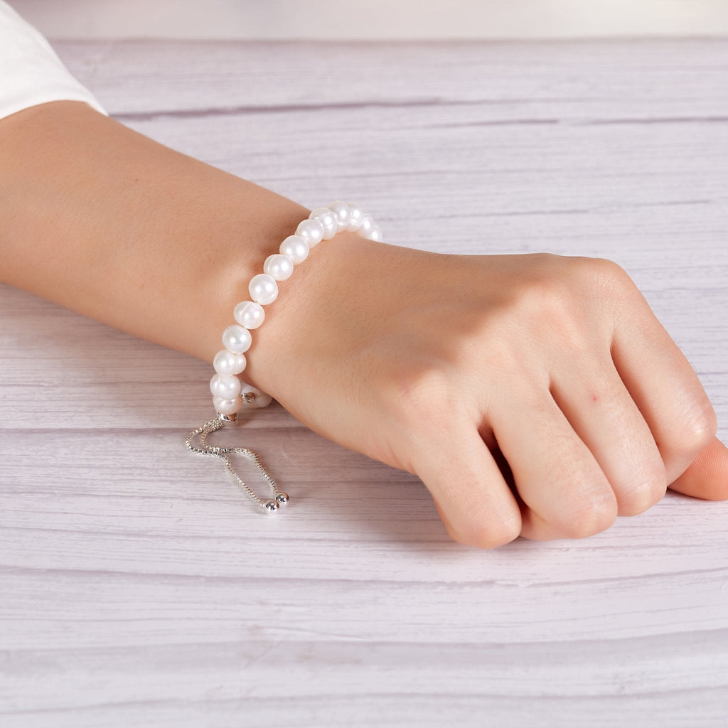 Freshwater Baroque Pearl Friendship Slider Bracelet