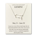 Gemini Star Sign Zodiac Constellation Necklace and Quote Card with Zircondia® Crystals