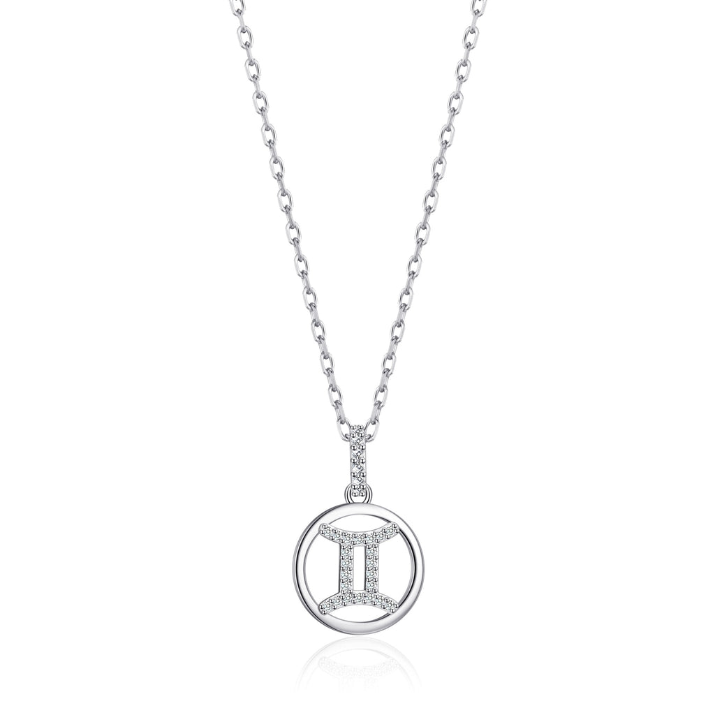 Gemini Star Sign Zodiac Necklace and Quote Card with Zircondia® Crystals
