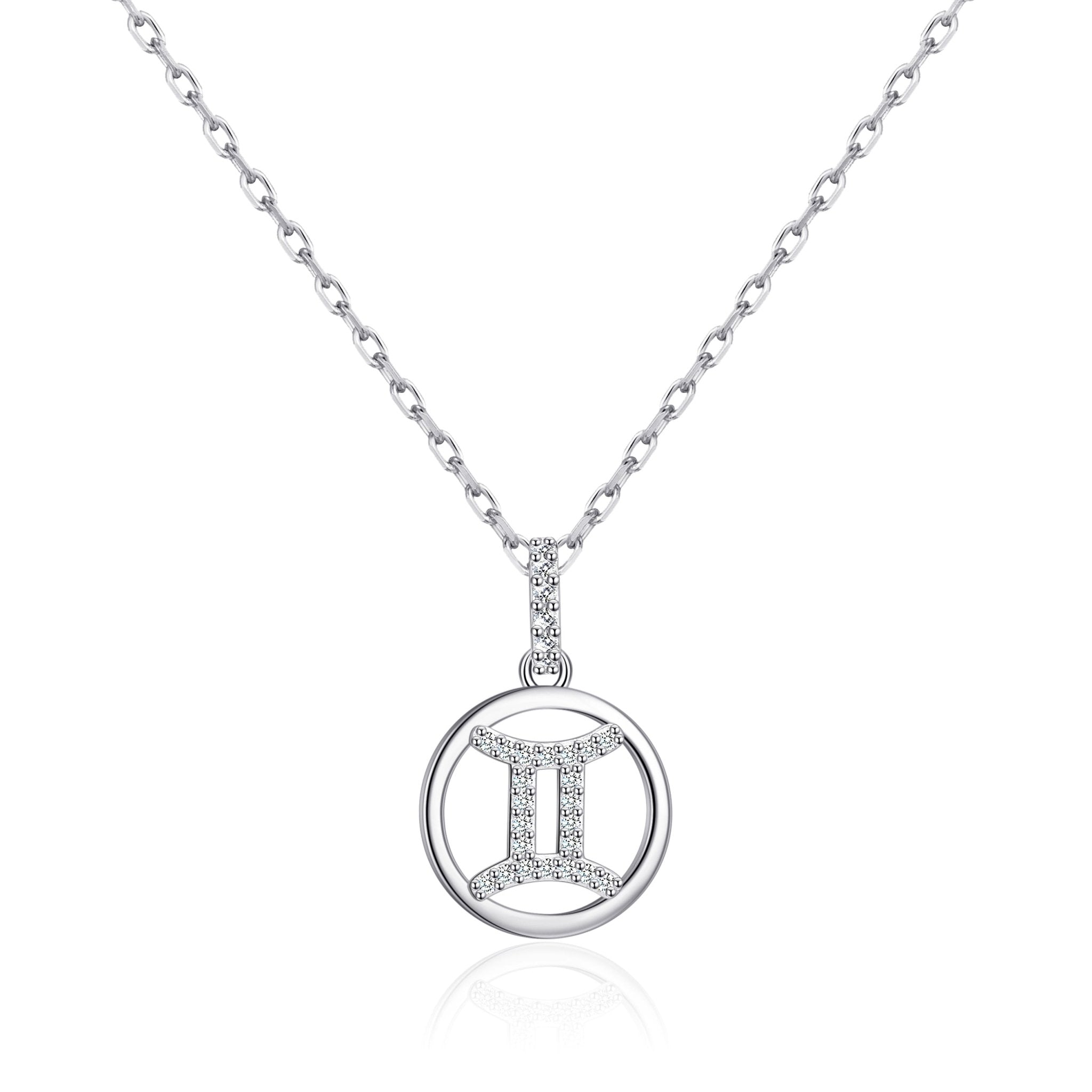 Gemini Star Sign Zodiac Necklace and Quote Card with Zircondia® Crystals