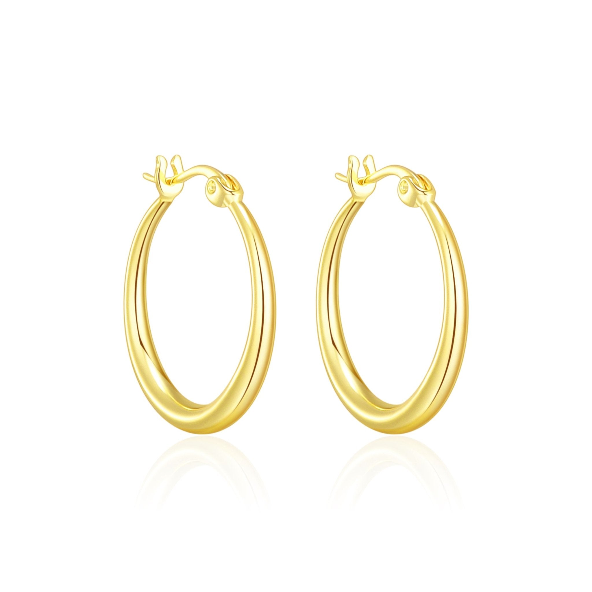 18k Gold Plated 20mm Hoop Earrings