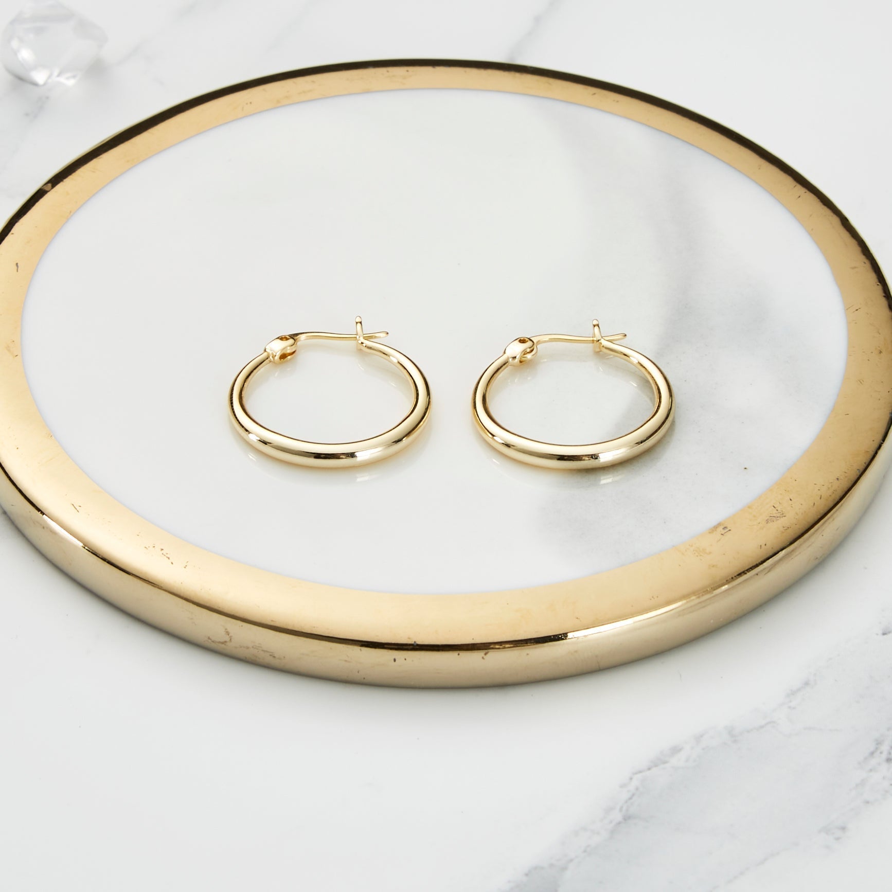 18k Gold Plated 20mm Hoop Earrings