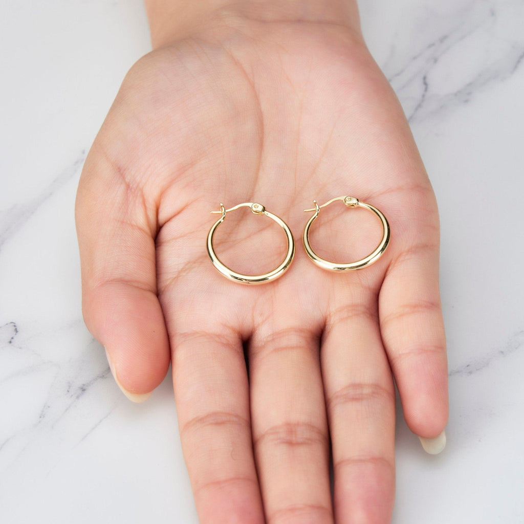 18k Gold Plated 20mm Hoop Earrings