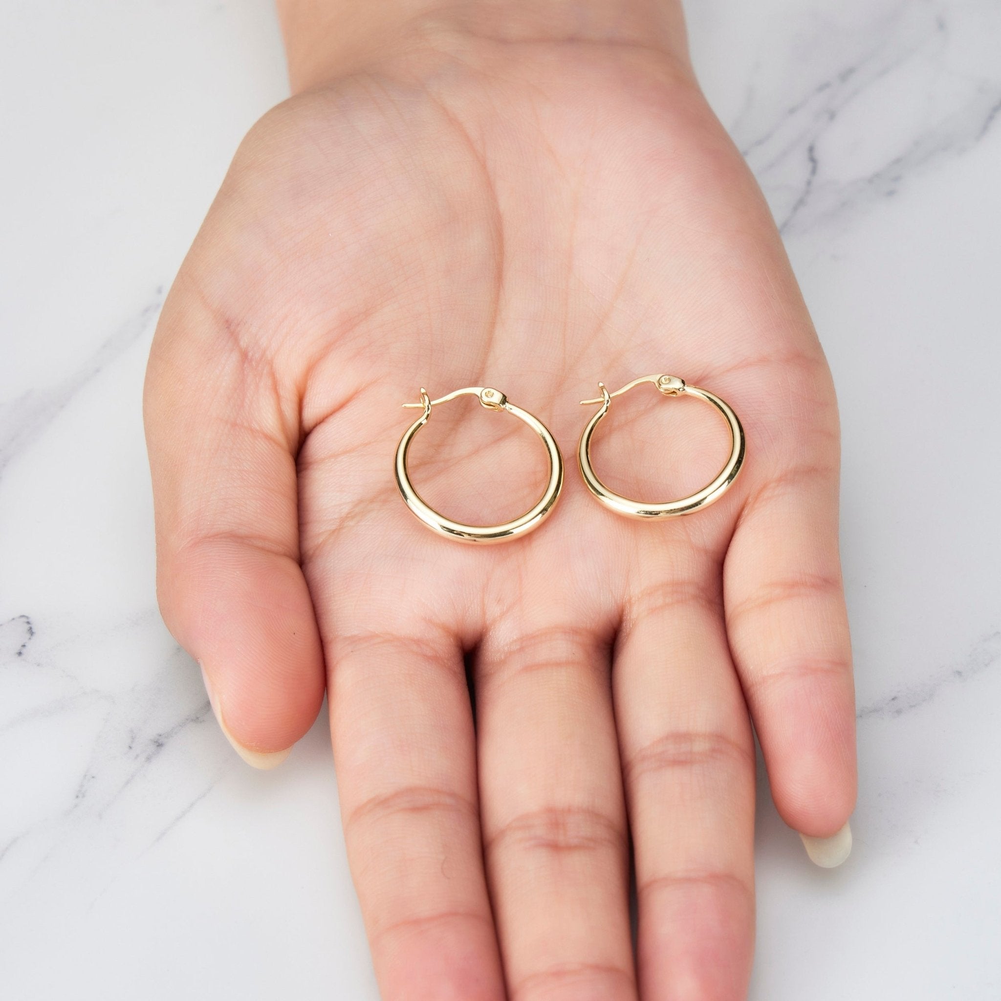 18k Gold Plated 20mm Hoop Earrings