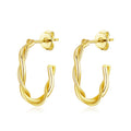 18k Gold Plated 20mm Twisted Hoop Earrings