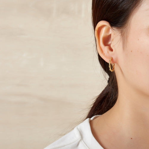 18k Gold Plated 20mm Twisted Hoop Earrings