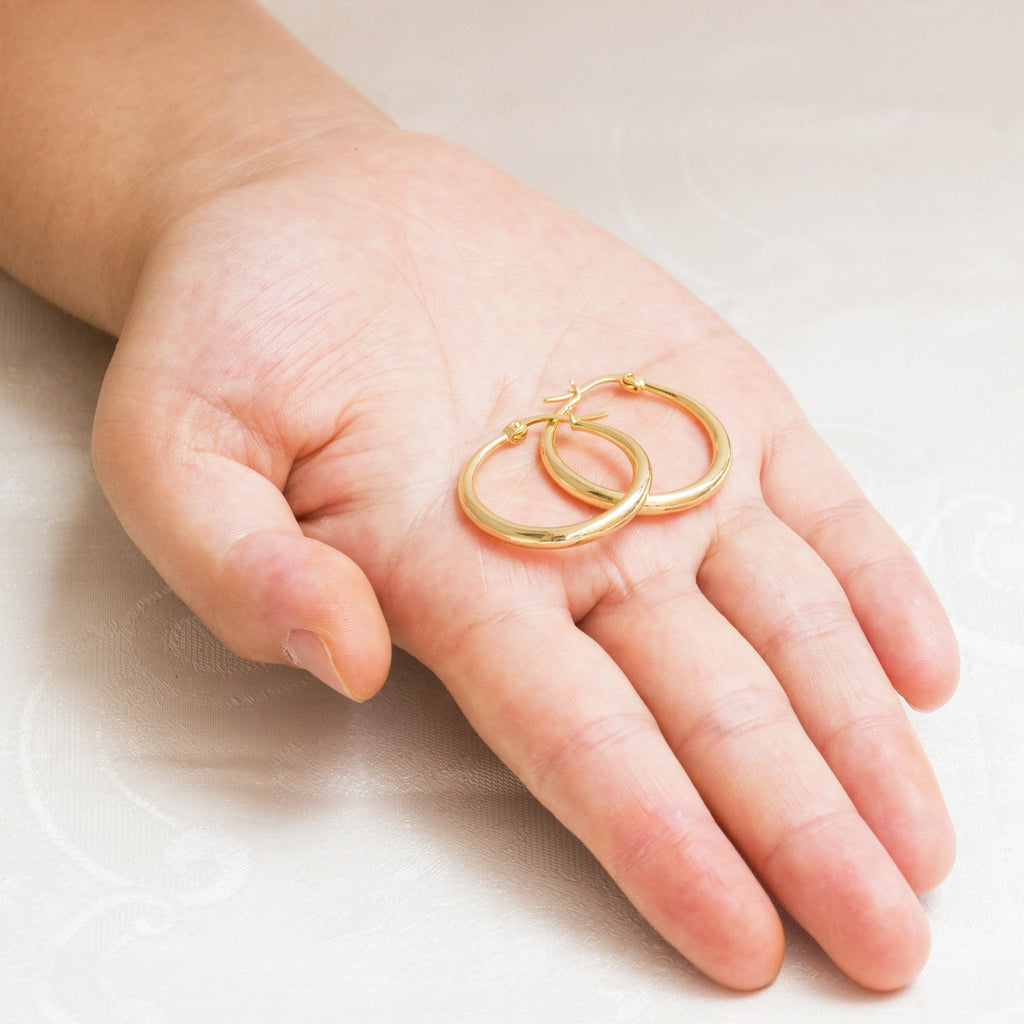 18k Gold Plated 25mm Hoop Earrings
