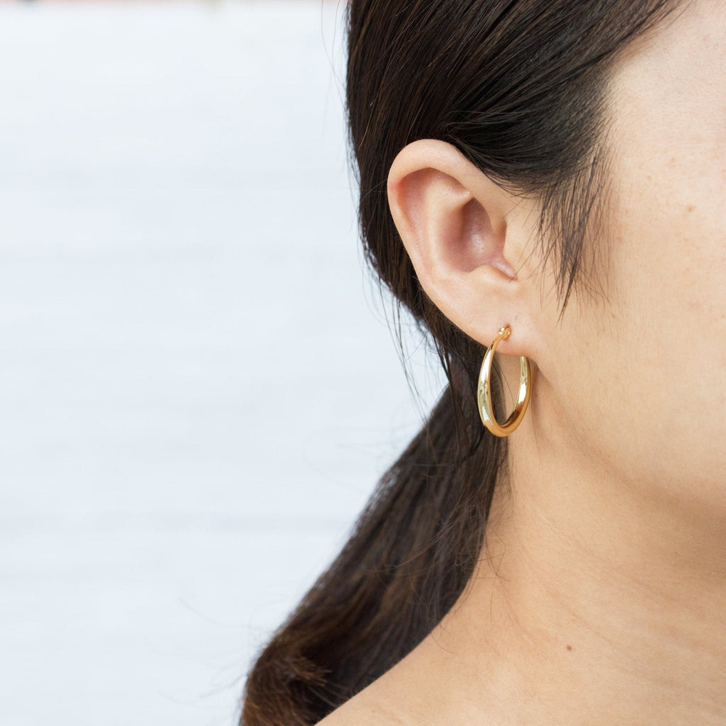 18k Gold Plated 25mm Hoop Earrings