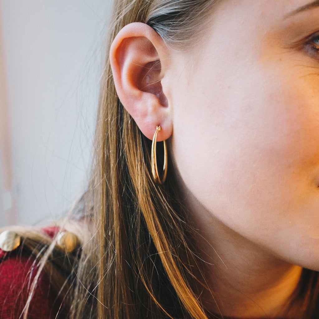 18k Gold Plated 30mm Hoop Earrings