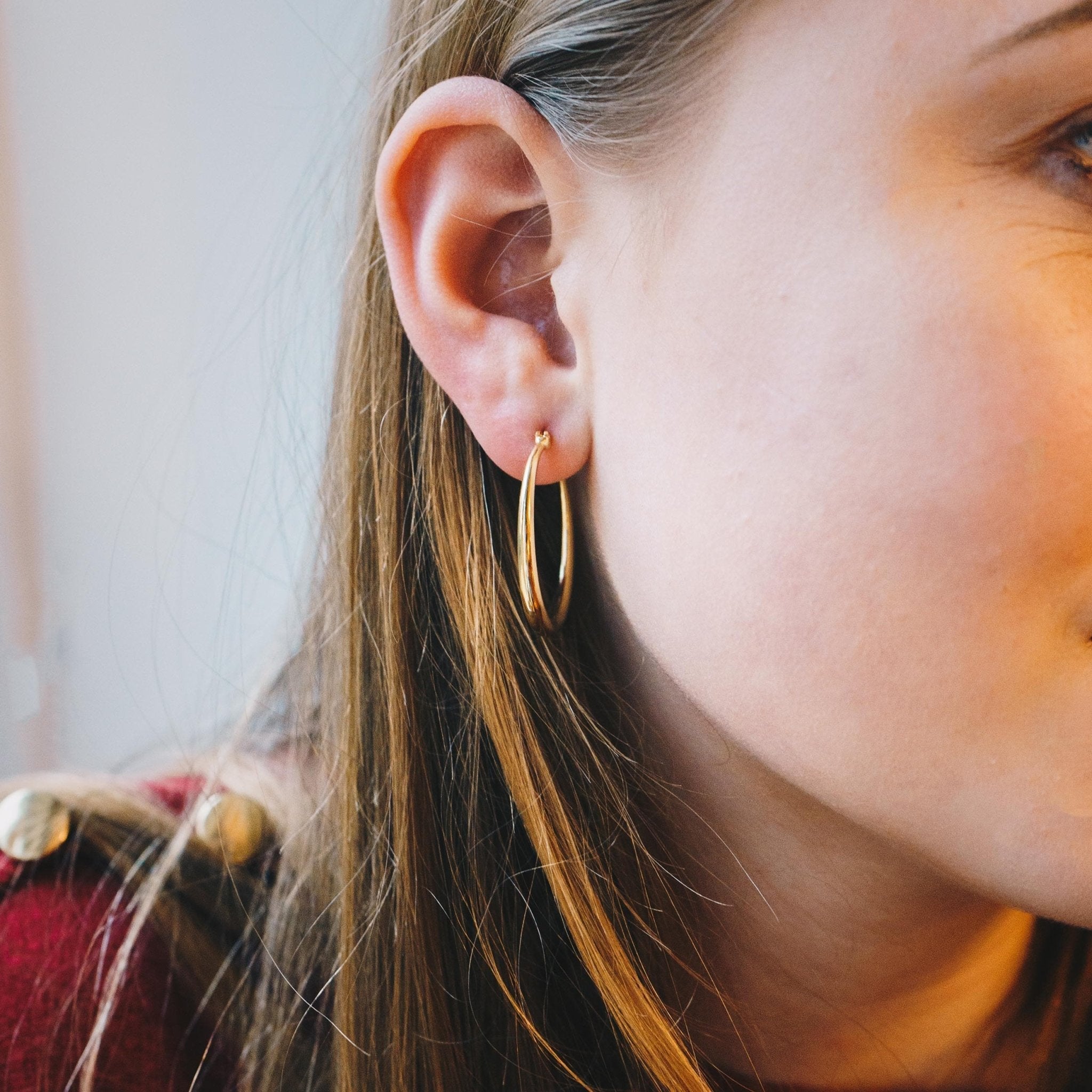 18k Gold Plated 30mm Hoop Earrings