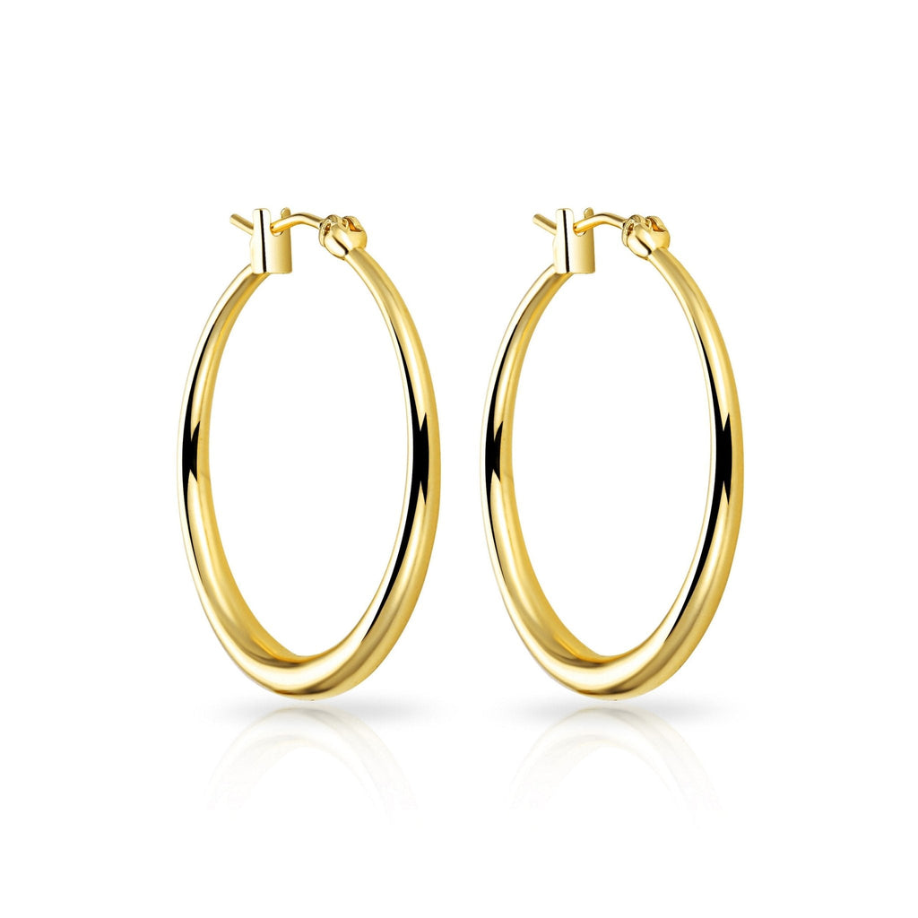 18k Gold Plated 30mm Hoop Earrings