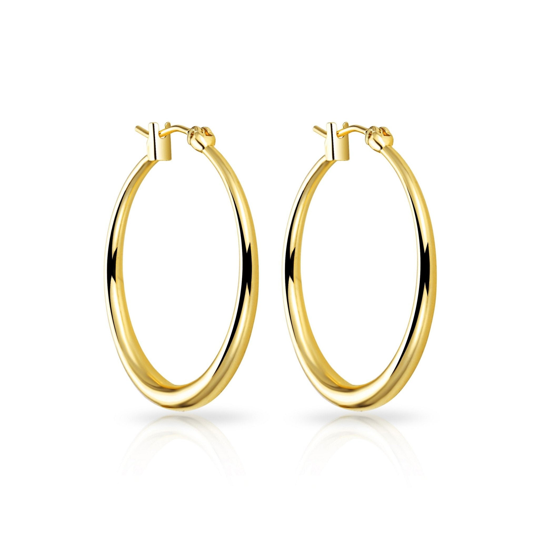 18k Gold Plated 30mm Hoop Earrings