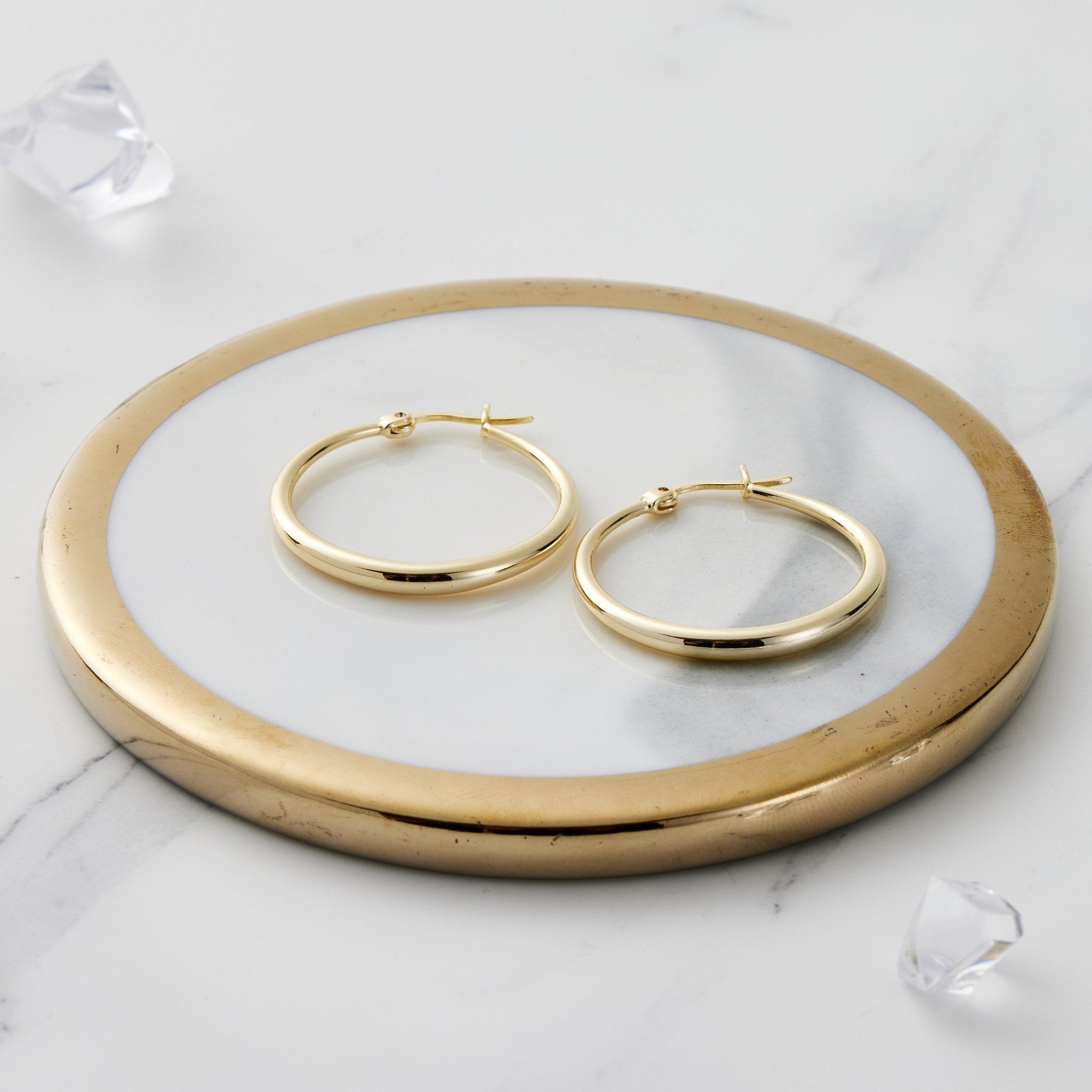 18k Gold Plated 30mm Hoop Earrings