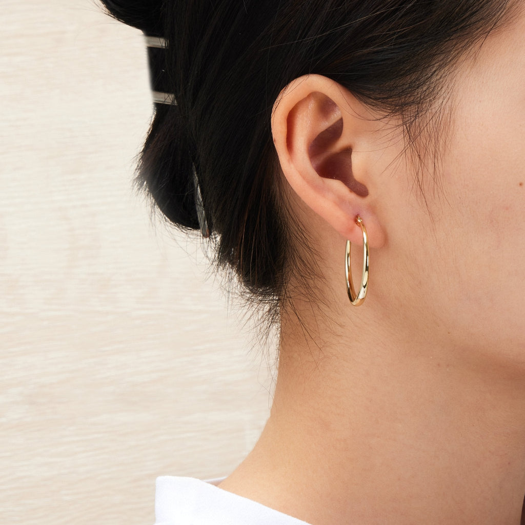 18k Gold Plated 30mm Hoop Earrings